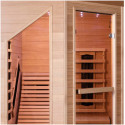Sauna d'angle infrarouge LOUNGE 1 place panneaux carbone et céramique 2570W - Snö