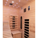 Sauna d'angle infrarouge LOUNGE 1 place panneaux carbone et céramique 2570W - Snö