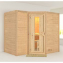 Sauna traditionnel 38mm 5 à 6 places Sahib 2 sans couronne - avec porte à économie d'énergie KARIBU