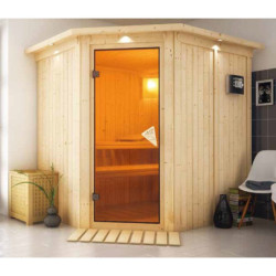 Sauna traditionnel d’angle Lilja Plug &Play - 4 à 6 places 68mm KARIBU