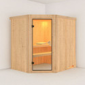 Sauna traditionnel d’angle Lilja Plug &Play - 4 à 6 places 68mm KARIBU