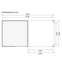 Abri toit plat en bois massif 19mm Qubic 6,05m² + appentis 5,6m² gris terre - Karibu