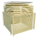 Abri toit plat en bois massif 19mm Qubic 6,05m² + appentis 5,6m² gris terre - Karibu
