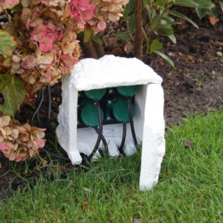 Boitier électrique décor 4 prises 230 VAC Stonedecor 17x19xH.22cm pour jardin - Ubbink