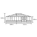 Serre de jardin sur muret 18,8m² anthracite en verre trempé Grand Oase - Juliana