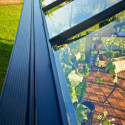 Serre de jardin sur muret 18,8m² anthracite en verre trempé Grand Oase - Juliana