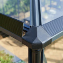 Serre de jardin sur muret 18,8m² anthracite en verre trempé Grand Oase - Juliana