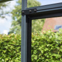 Serre de jardin sur muret 18,8m² anthracite en verre trempé Grand Oase - Juliana