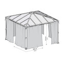 Rideaux en polyester gris pour pergola Palermo 3000 - Palram