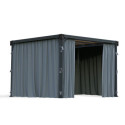 Rideaux en polyester gris pour pergola Palermo 3000 - Palram