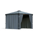 Rideaux en polyester gris pour pergola Palermo 3000 - Palram