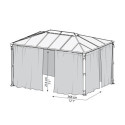 Moustiquaire en polyester léger pour pergolas Palermo 3000/3500/3600 + Milano 3000 + Martinique 3600 Palram