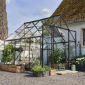 Serre de jardin 6,6m² noire en verre trempé Qube - Halls