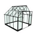 Serre de jardin 6,6m² noire en verre trempé Qube - Halls