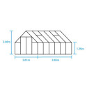 Serre de jardin 9,9m² noire en verre trempé Qube - Halls