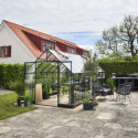 Serre de jardin 13m² noire en verre trempé Qube - Halls