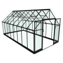 Serre de jardin 13m² noire en verre trempé Qube - Halls