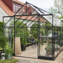 Serre de jardin 13m² noire en verre trempé Qube - Halls