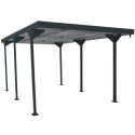 Carport 1 voiture en métal anthracite 15,58m² - DURAMAX