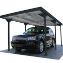 Carport 1 voiture en métal anthracite 15,58m² - DURAMAX