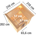 Sauna traditionnel modulable RODIN 5 à 6 places 68mm KARIBU
