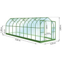 Serre Aloé Diana 14,40m² en aluminium laqué vert et verre trempé 3mm + embase incluse - Natura Lams