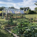 Serre Aloé Diana 14,40m² en aluminium laqué vert et verre trempé 3mm + embase incluse - Natura Lams
