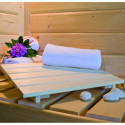 Sauna d'angle multifonctionnel ASTA avec poêle Bio 9kW 4 à 5 places 68mm KARIBU