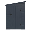 Abri de jardin adossé en résine anthracite 3,53m² + kit de fondation - JOBU