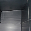 Abri de jardin adossé en résine anthracite 3,53m² + kit de fondation - JOBU