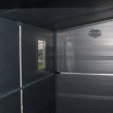 Abri de jardin adossé en résine anthracite 3,53m² + kit de fondation - JOBU