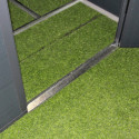 Abri de jardin adossé en résine anthracite 3,53m² + kit de fondation - JOBU
