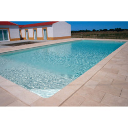 Piscine acier rectangulaire fond plat 6x3xH1,40m avec escalier d'angle intérieur SUNKIT NEPTUNE