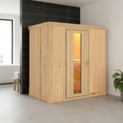 Sauna traditionnel VARIADO 2 à 3 places 68mm sans couronne - avec porte à économie d'énergie KARIBU