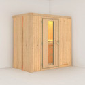 Sauna traditionnel VARIADO 2 à 3 places 68mm sans couronne - avec porte à économie d'énergie KARIBU