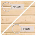 Sauna d'extérieur SKROLLAN 3 en bois massif 38mm 6 à 8 places avec porte opaque et vestibule - KARIBU