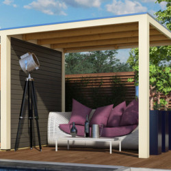 Appentis en épicéa massif blanc ivoire pour sauna Cuben/Hygge - Karibu