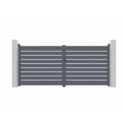 Portail battant ajouré en aluminium SPACE G 350x158cm - X-Métal