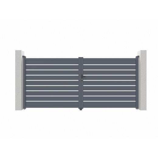 Portail battant ajouré en aluminium SPACE G 350x176cm - X-Métal