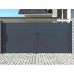 Portail battant plein en aluminium 300x173cm GARDE G X-Métal