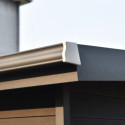 Abri de jardin en bois composite 28mm aspect bois vieilli 9m² PREMIUM toit plat - Woodlife Garden
