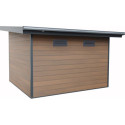 Abri de jardin en bois composite 28mm aspect bois vieilli 9m² PREMIUM toit plat - Woodlife Garden