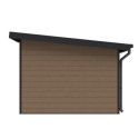 Abri de jardin en bois composite 28mm aspect bois vieilli 9m² PREMIUM toit plat - Woodlife Garden