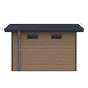 Abri de jardin en bois composite 28mm aspect bois vieilli 9m² PREMIUM toit plat - Woodlife Garden