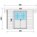 Abri de jardin en bois composite 28mm aspect bois vieilli 9m² PREMIUM toit plat - Woodlife Garden