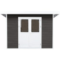 Abri de jardin en bois composite 28mm anthracite 9m² PREMIUM toit plat - Woodlife Garden