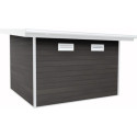 Abri de jardin en bois composite 28mm anthracite 9m² PREMIUM toit plat - Woodlife Garden