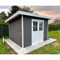 Abri de jardin en bois composite 28mm anthracite 9m² PREMIUM toit plat - Woodlife Garden