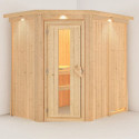 Sauna traditionnel d’angle Saja Plug &Play - 3 à 4 places 68mm KARIBU