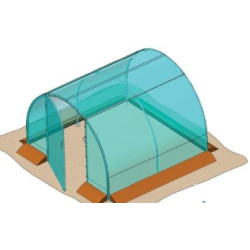 Serre tunnel maraîchère pieds droits 9m² 3x3m porte pivotante - RICHEL